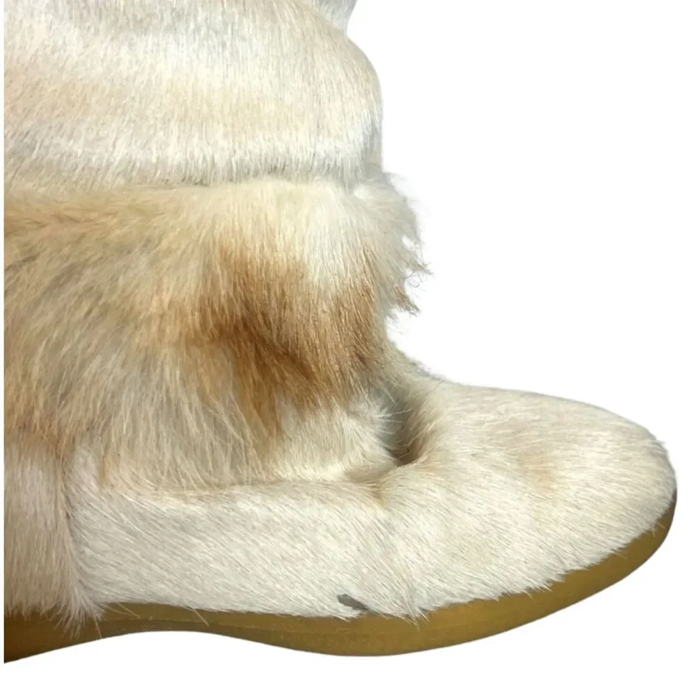 Tecnica Skandia 3915 Apres Ski Fur Hide Boots Italy Women’s 8.5” Vintage Winter